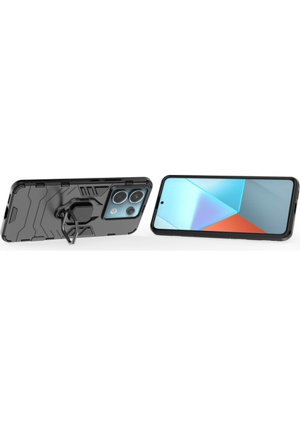 Xiaomi Poco X6 5g Kılıf Halka Tutucu Kickstand Pc + Tpu Kapak-Siyah (Yurt Dışından) modelleri