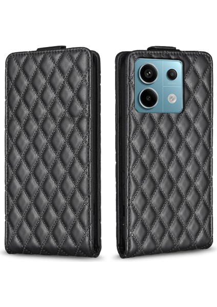 Xiaomi Poco X6 5g Kart Tutucu Telefon Deri Kılıf Dikey Flip-Siyah Için (Yurt Dışından)