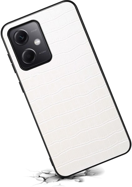 Xiaomi Redmi Note 12 5g (Çin)/(Hindistan)/(Global) Kılıf Timsah Dokulu Deri Hibrit Telefon Kapağı-Beyaz (Yurt Dışından) modelleri