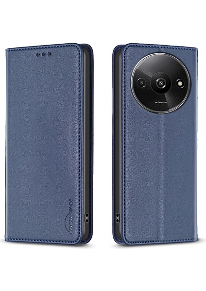 Xiaomi Redmi Için A3 Kılıf Pu Deri Manyetik Kapatma Flip Telefon Kapağı-Mavi (Yurt Dışından)