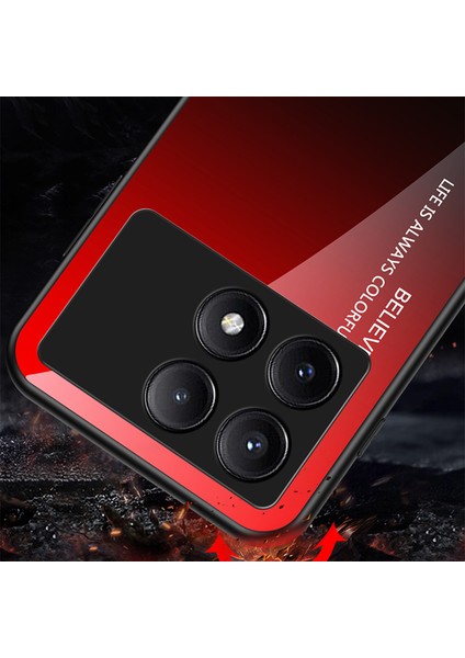 Xiaomi Poco X6 Pro 5g Temperli Cam Kılıf Degrade Renkli Telefon Kapağı-Siyah Gri (Yurt Dışından)