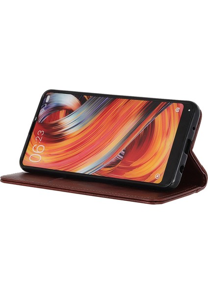 Xiaomi Redmi Için A3 Kılıf Bölünmüş Deri Manyetik Otomatik Kapanan Cüzdan Telefon Kapağı-Kahverengi (Yurt Dışından)