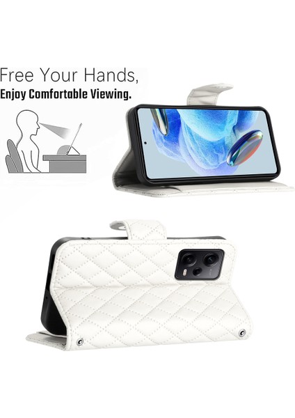 Xiaomi Redmi Note 12 Pro 5g El Askılı Deri Telefon Kılıfı-Beyaz (Yurt Dışından) modelleri