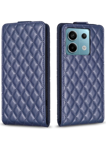 Xiaomi Poco X6 5g Kart Tutucu Telefon Deri Kılıf Dikey Flip-Mavi Için (Yurt Dışından)