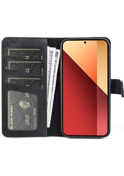 Xiaomi Poco M6 Pro 4g Cüzdan Kılıf Renk Ekleme Telefon Deri Kapak-Siyah (Yurt Dışından) fiyatları
