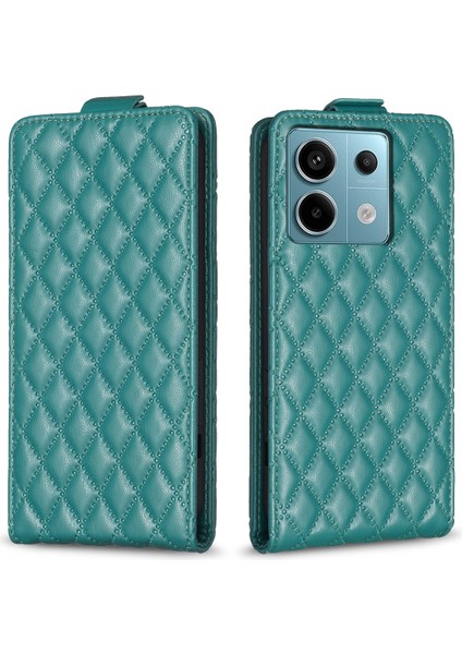 Xiaomi Poco X6 5g Kart Tutucu Telefon Deri Kılıf Dikey Çevirme-Yeşil (Yurt Dışından)