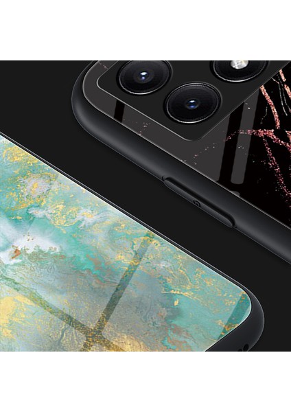 Xiaomi Poco X6 Pro 5g Kılıf Için Mermer Desenli Temperli Cam+Pc+Tpu Kapak-Altın Siyah Mermer (Yurt Dışından) modelleri