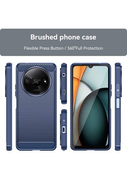 Xiaomi Redmi A3 Tpu Kılıf Fırçalanmış Karbon Fiber Doku Telefon Kapağı-Mavi Için (Yurt Dışından) fiyatları