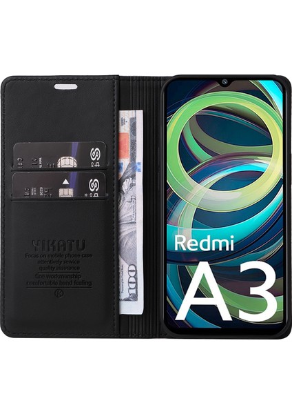 Xiaomi Redmi Için A3 Kılıf Gizli Manyetik Adsorpsiyon Deri Telefon Kapağı-Siyah (Yurt Dışından) fiyatları