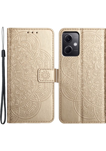 Xiaomi Redmi Note 12 5g (Çin)/(Hindistan)/(Küresel) Kılıf Pu Deri Kapak Manyetik Kapatma-Altın (Yurt Dışından)