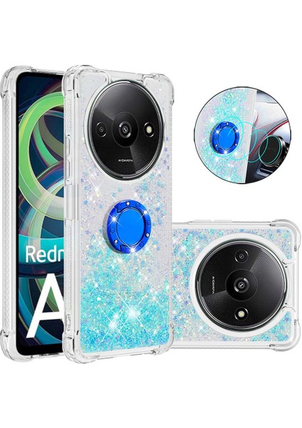 Xiaomi Redmi Için A3 Kılıf Yüzen Payetler Kickstand Tpu Telefon Kapağı-Mavi/pentagram (Yurt Dışından)