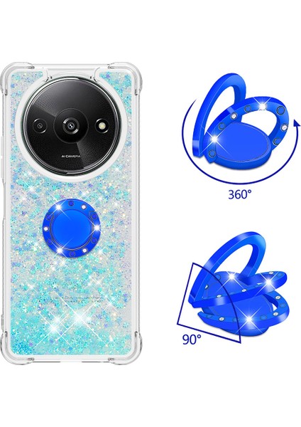 Xiaomi Redmi Için A3 Kılıf Yüzen Payetler Kickstand Tpu Telefon Kapağı-Mavi/pentagram (Yurt Dışından) fiyatları