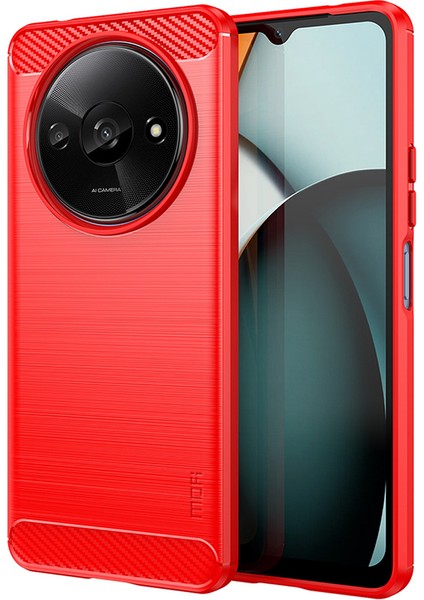 Xiaomi Redmi A3 Koruyucu Kılıf Tpu Telefon Kapağı Karbon Fiber Doku-Kırmızı (Yurt Dışından)