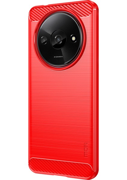 Xiaomi Redmi A3 Koruyucu Kılıf Tpu Telefon Kapağı Karbon Fiber Doku-Kırmızı (Yurt Dışından) modelleri