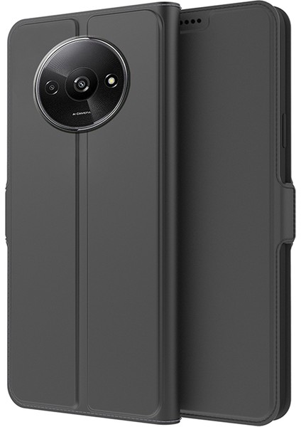 Xiaomi Redmi Için A3 Deri Kılıf Kart Tutucu Katlanır Stand Telefon Kapağı-Siyah (Yurt Dışından)
