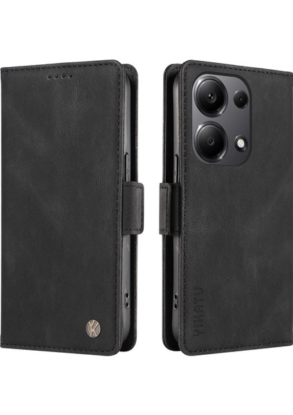 Xiaomi Poco M6 Pro 4g Kılıf Cüzdan Kapaklı Telefon Kapağı-Siyah (Yurt Dışından)