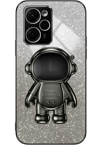 Xiaomi Redmi Note 12 Pro Speed ​​5g Kılıf Pc+Tpu Elektro Kaplama Astronot Kickstand Kapak-Siyah (Yurt Dışından)