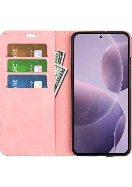 Xiaomi Redmi K70 5g Kılıf Pu Deri Folyo Standı Koruyucu Telefon Kapağı-Pembe (Yurt Dışından)