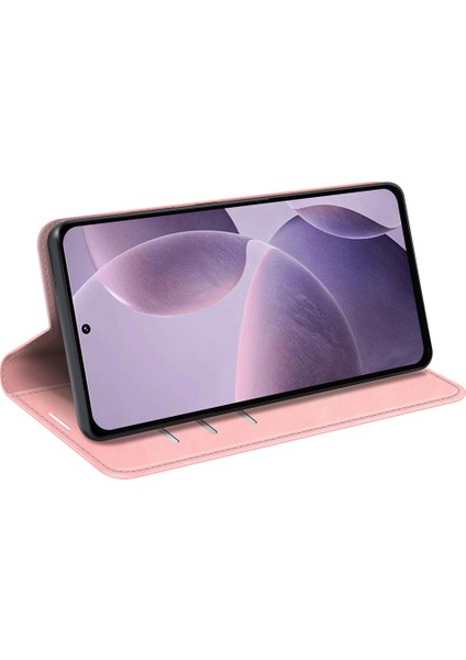 Xiaomi Redmi K70 5g Kılıf Pu Deri Folyo Standı Koruyucu Telefon Kapağı-Pembe (Yurt Dışından)