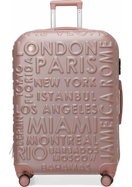 Lugano -B Abs 4fx Pudra Unisex Büyük Boy Valiz