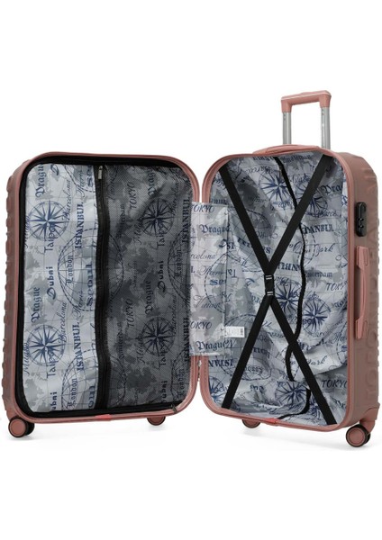 Lugano -B Abs 4fx Pudra Unisex Büyük Boy Valiz modelleri