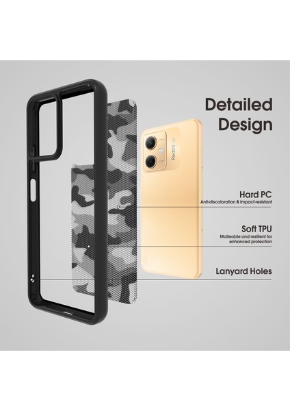 Xiaomi Redmi Note 12 5g (Küresel) Kılıf Tpu + Pc Telefon Kabuğu-Sanatsal Kamuflaj Için (Yurt Dışından) fiyatları
