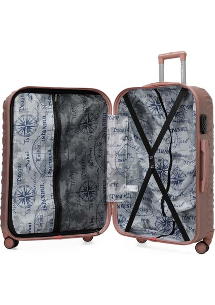 Lugano -O Abs 4fx Pudra Unisex Orta Boy Valiz modelleri