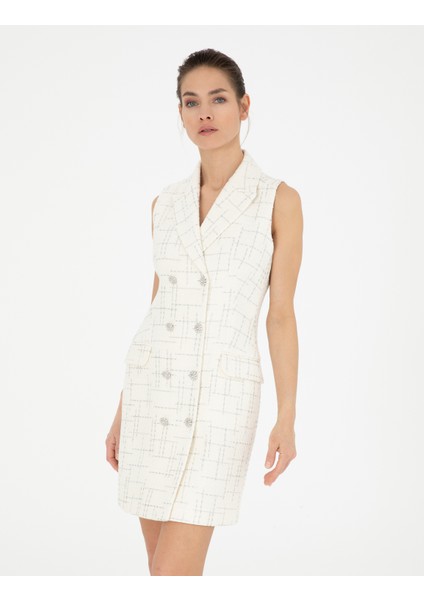 Kadın Ekru Slim Fit Tüvit Elbise 50282097-VR019