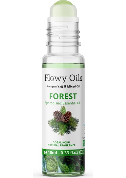 Flowy Oils Forest Doğal Karışım Esansiyel Yağ Uçucu Yağ Karışımı Etkili Koku, Esans Doğal Roll-On 10ML