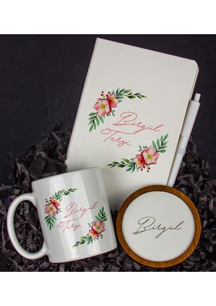 Kişiye Özel Defter Kalem Kupa ve Bardak Altlığı Hediye Seti 103787
