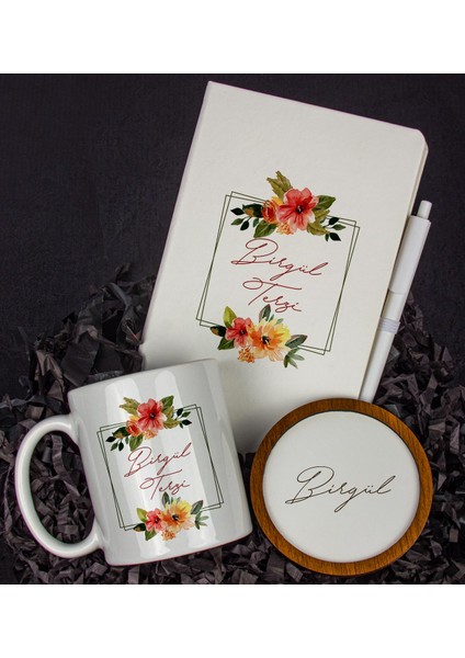 Kişiye Özel Defter Kalem Kupa ve Bardak Altlığı Hediye Seti 103906