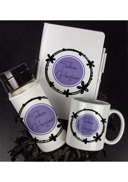 Kişiye Özel Tasarım Defter Kalem Matara ve Kupa Hediye Seti 104792