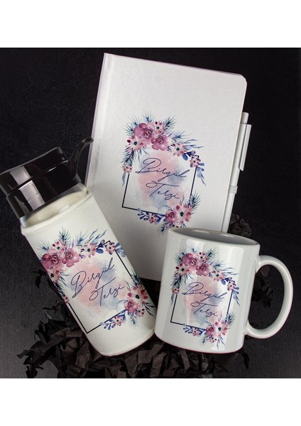 Kişiye Özel Tasarım Defter Kalem Matara ve Kupa Hediye Seti 104880