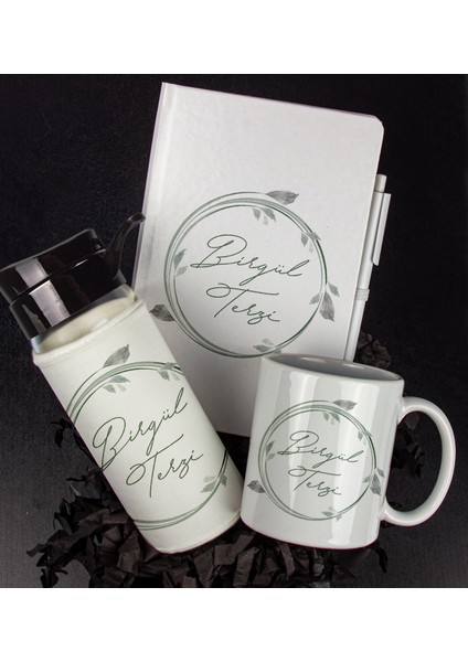 Kişiye Özel Tasarım Defter Kalem Matara ve Kupa Hediye Seti 105003