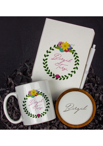 Kişiye Özel Defter Kalem Kupa ve Bardak Altlığı Hediye Seti 103793
