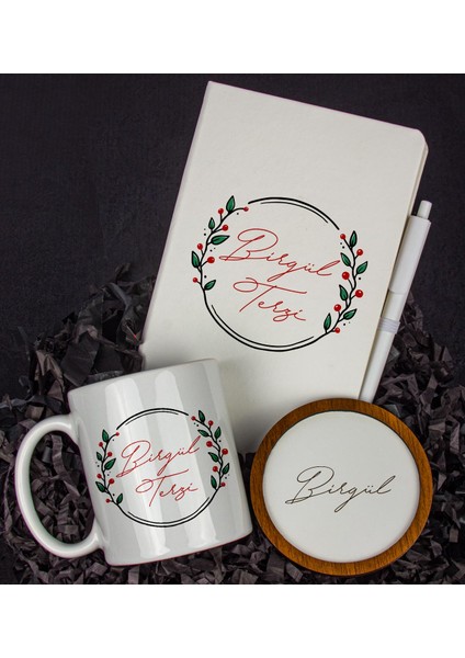 Kişiye Özel Defter Kalem Kupa ve Bardak Altlığı Hediye Seti 103923