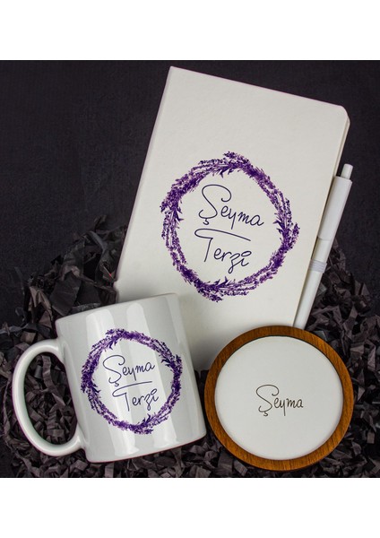 Kişiye Özel Defter Kalem Kupa ve Bardak Altlığı Hediye Seti 103727
