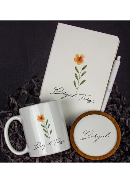 Kişiye Özel Defter Kalem Kupa ve Bardak Altlığı Hediye Seti 103883