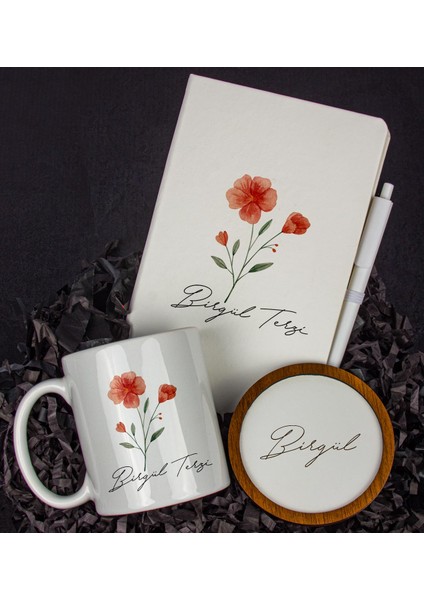 Kişiye Özel Defter Kalem Kupa ve Bardak Altlığı Hediye Seti 103889