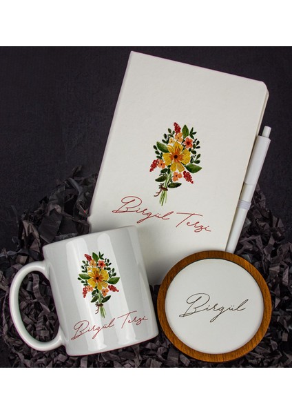 Kişiye Özel Defter Kalem Kupa ve Bardak Altlığı Hediye Seti 103944