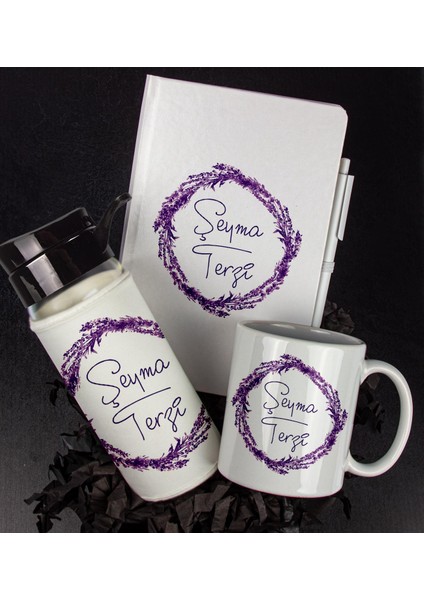 Kişiye Özel Tasarım Defter Kalem Matara ve Kupa Hediye Seti 104819