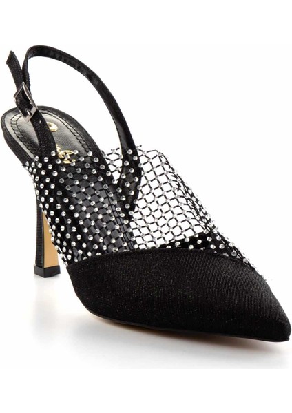 Siyah Simli Kumaş Kadın Abiye Ayakkabı K01188209204 fiyatları
