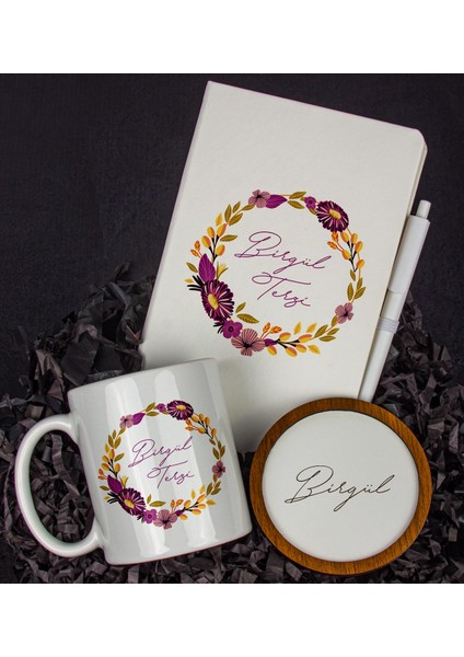 Kişiye Özel Defter Kalem Kupa ve Bardak Altlığı Hediye Seti 103803