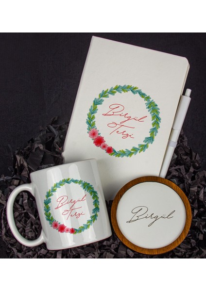 Kişiye Özel Defter Kalem Kupa ve Bardak Altlığı Hediye Seti 103895