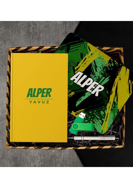 Kişiye Özel Defter & Kalem & Mousepad & USB Bellek Hediye Kutusu 112952