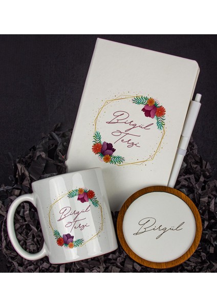 Kişiye Özel Defter Kalem Kupa ve Bardak Altlığı Hediye Seti 103820