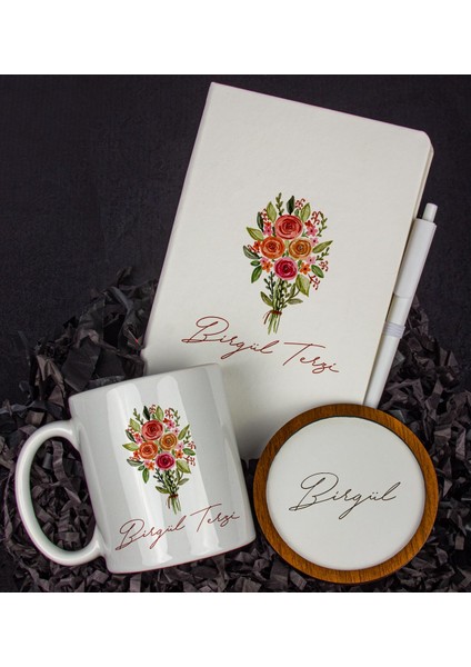 Kişiye Özel Defter Kalem Kupa ve Bardak Altlığı Hediye Seti 103947