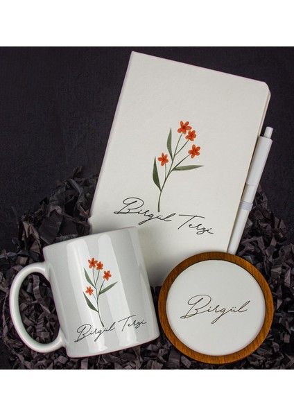 Kişiye Özel Defter Kalem Kupa ve Bardak Altlığı Hediye Seti 103893