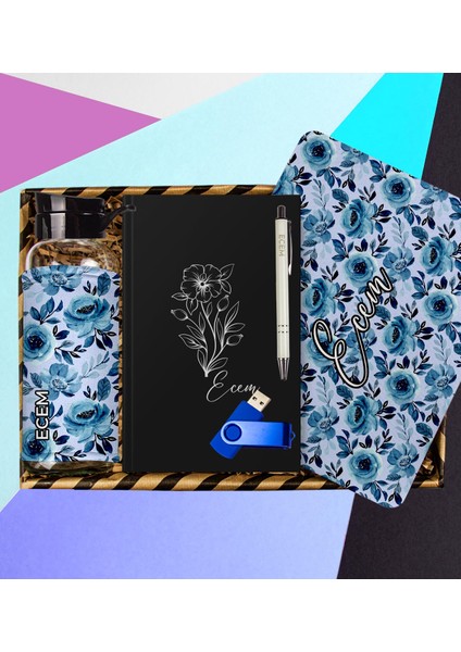 Kişiye Özel Defter & Kalem & Matara & Mousepad & USB Bellek Hediye Kutusu 112965