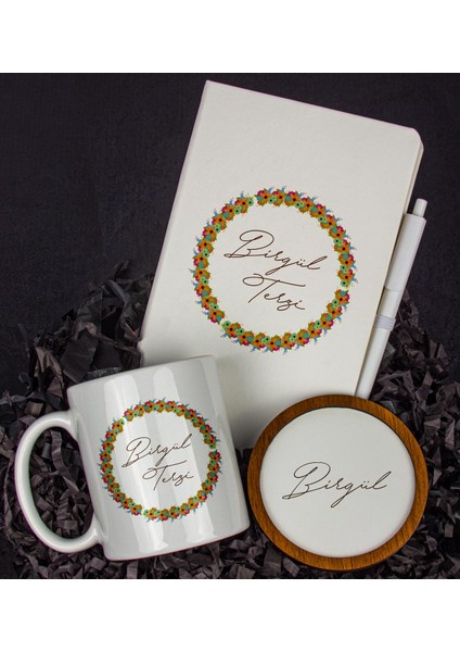 Kişiye Özel Defter Kalem Kupa ve Bardak Altlığı Hediye Seti 103794